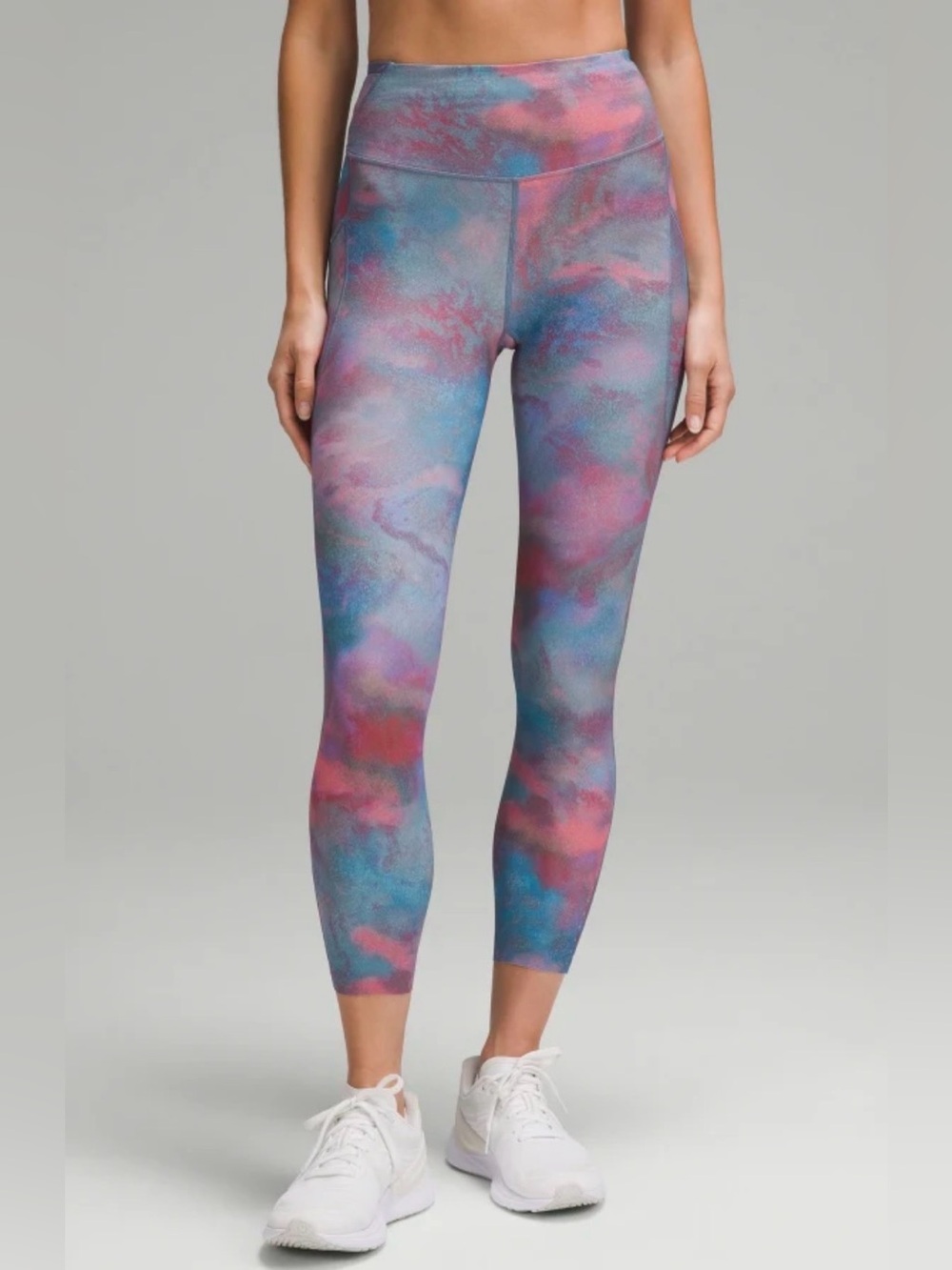 Lululemon Fast and Free High-Rise Tights in the Hazy Afterglow Multi print.